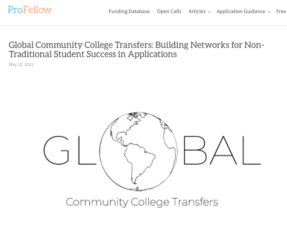 Global Community College Transfers: Building Networks for Non-Traditional Student Success in Applications | GCCT Article with ProFellow